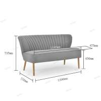 American Style 2 seater restaurant sofa chair / couches lounge