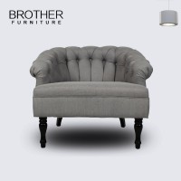 Hotel furniture set upholstered restaurant round single sofa chair