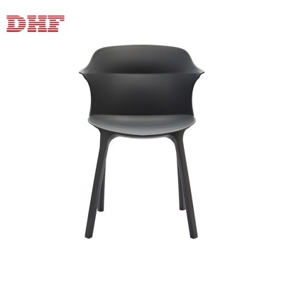 Leisure Outdoor Coffee Hotel All Plastic Office Modern Dining Chair Arm