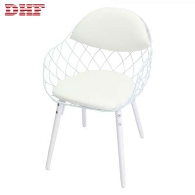 Modern Style Mesh Back Comfortable Patio Metal Chair With Soft Cushion