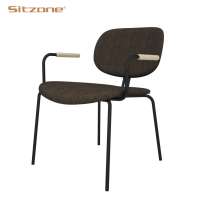 Customized 2020 new model designer metal frame cafe arm chair for office